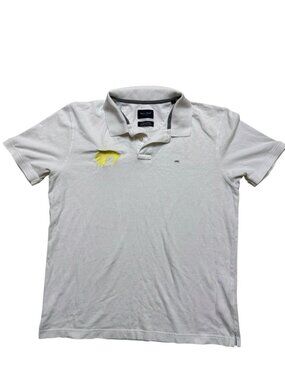 Eden Park Paris Polo Shirt White Pima Cotton Logo Men Large